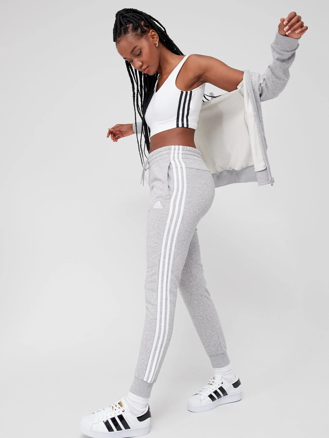 adidas 3 Stripe Cuffed Sweat Pants