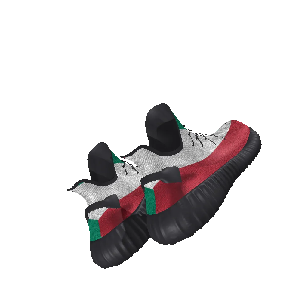 All-Over Print Lace Up Knit Chunky Sneakers
