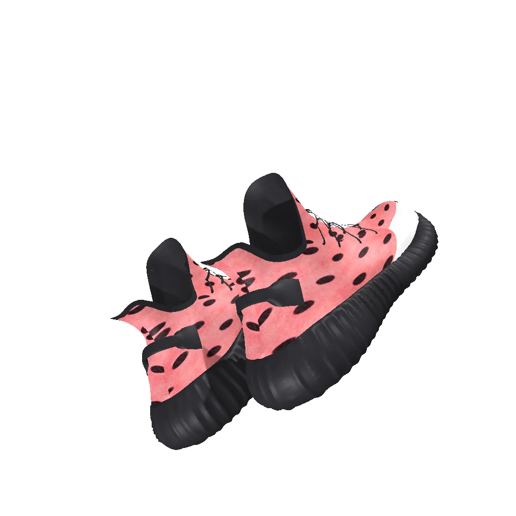 All-Over Print Lace Up Knit Chunky Sneakers
