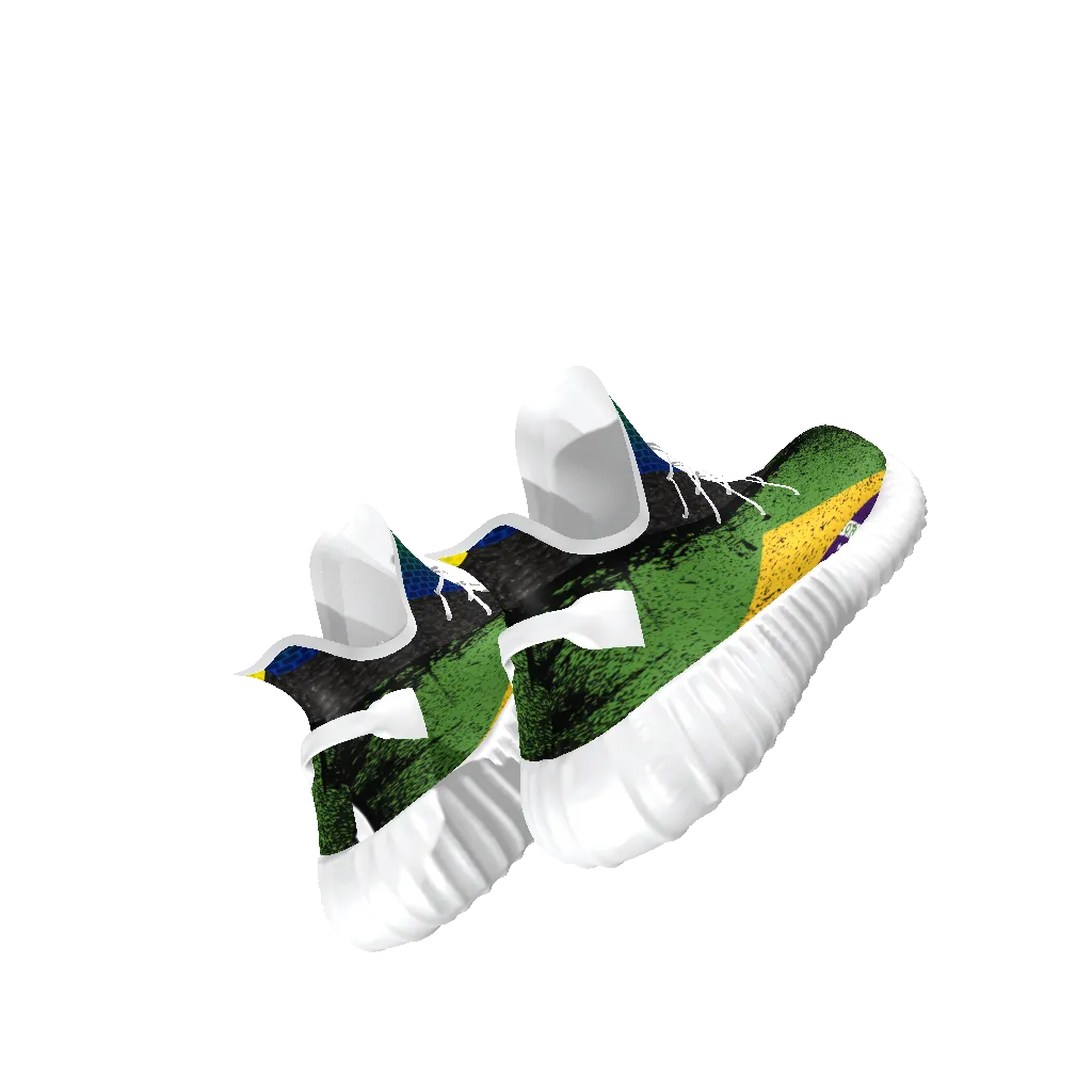 All-Over Print Lace Up Knit Chunky Sneakers