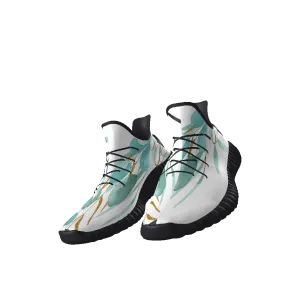 All-Over Print Lace Up Knit Chunky Sneakers