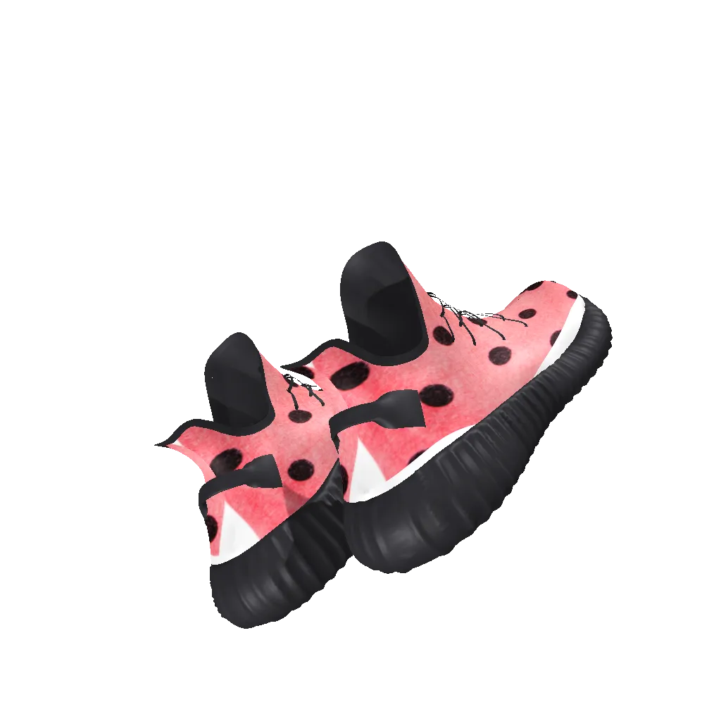 All-Over Print Lace Up Knit Chunky Sneakers