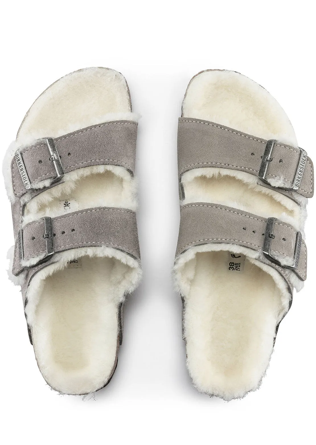 Birkenstock Women's Arizona Shearling Suede Narrow Sandals
