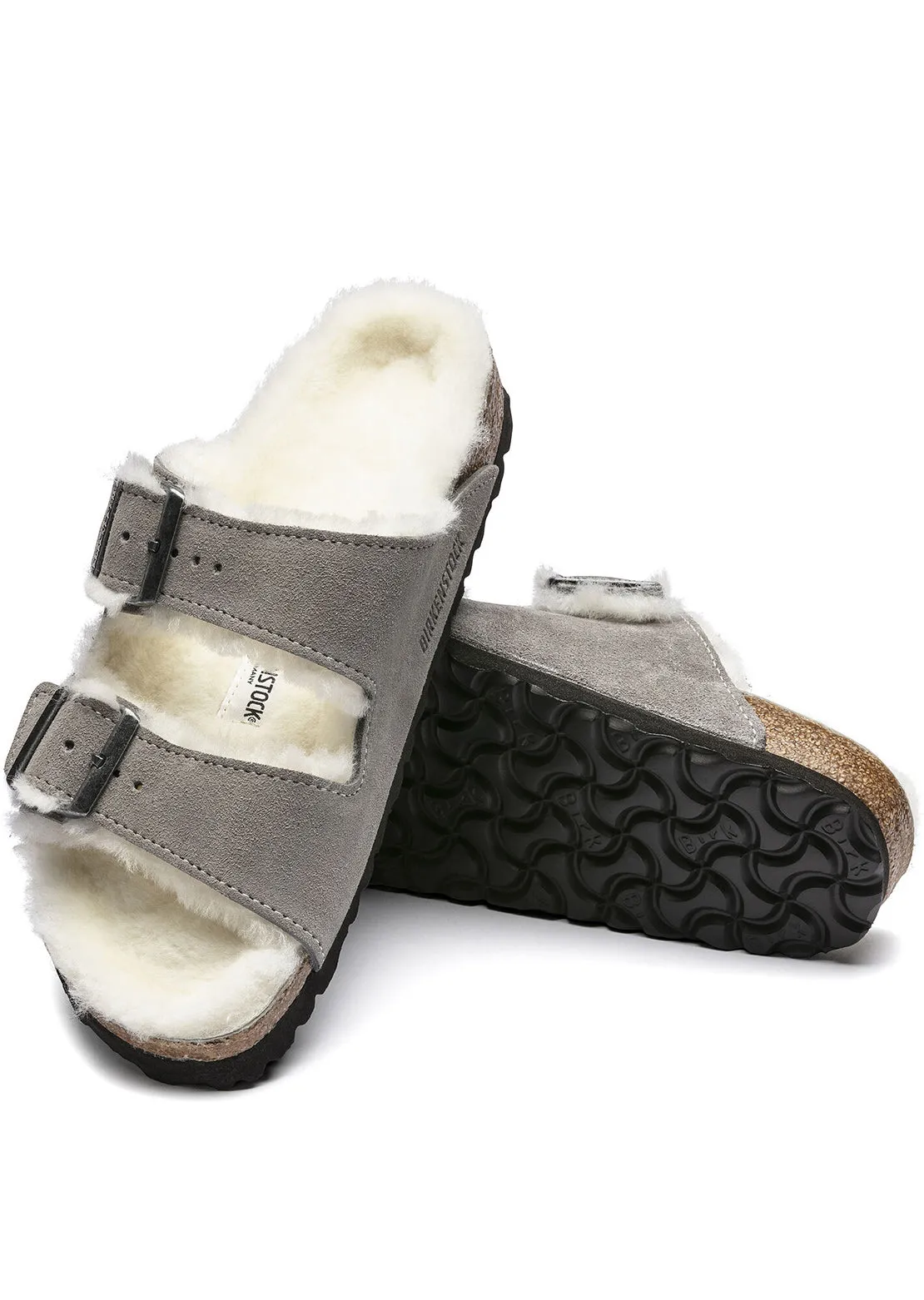 Birkenstock Women's Arizona Shearling Suede Narrow Sandals