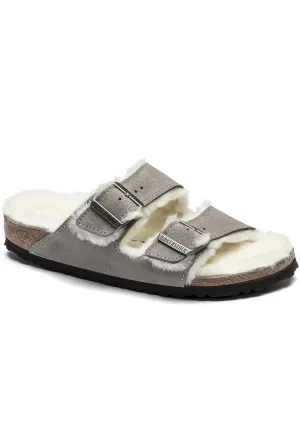 Birkenstock Women's Arizona Shearling Suede Narrow Sandals