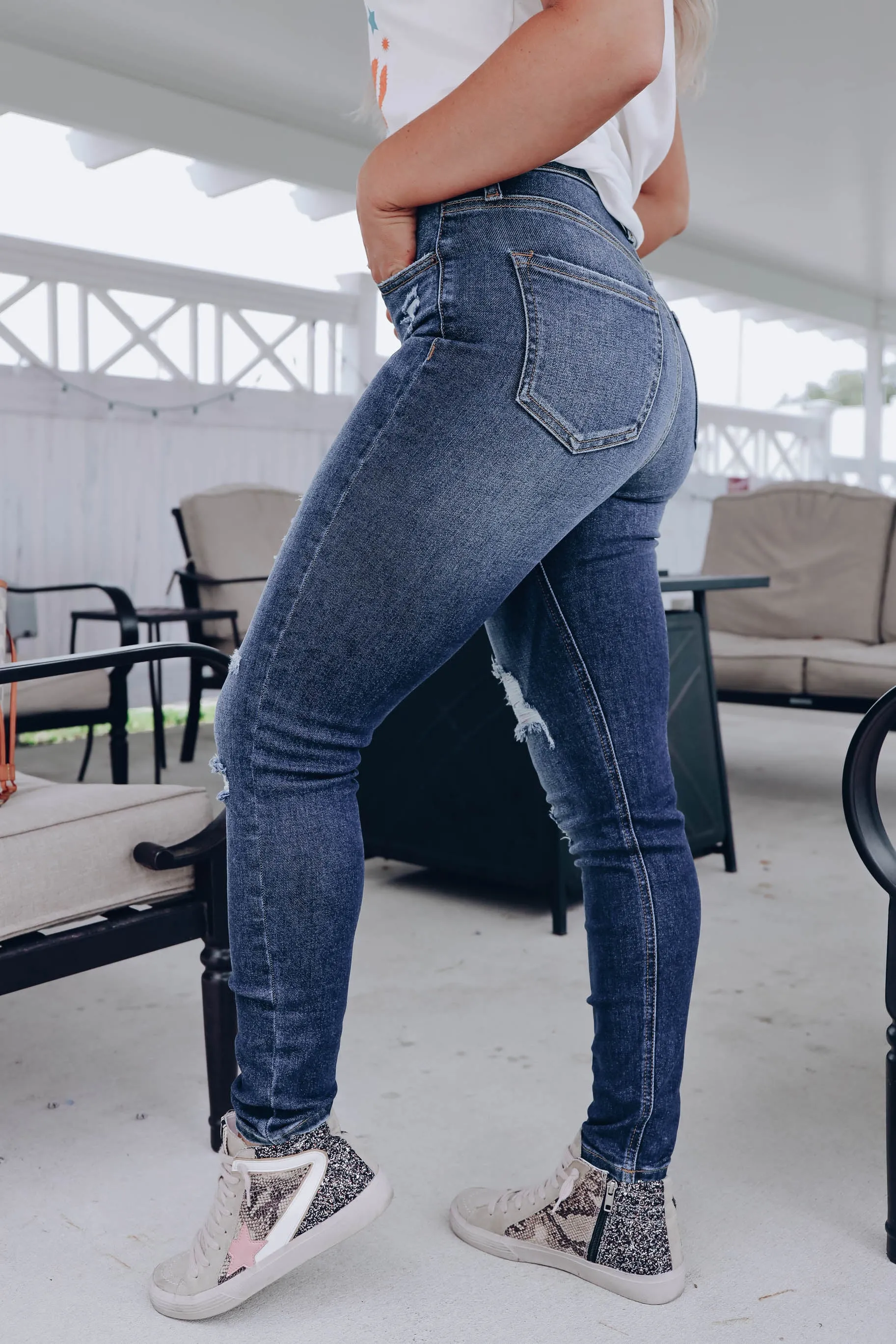 Brantley Distressed Skinny Jeans - Medium Wash