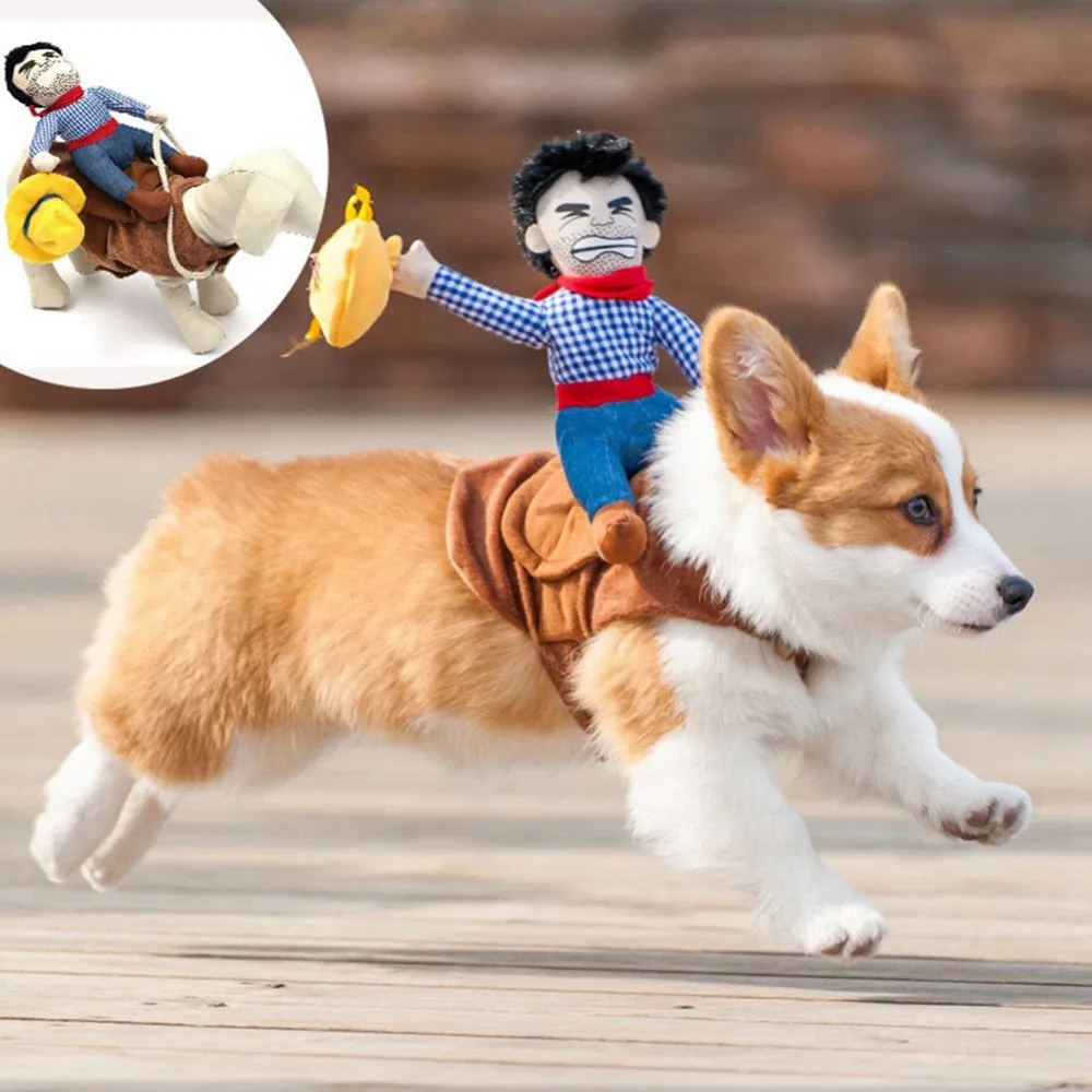 Dog's Cowboy Riding Costume