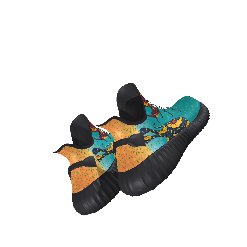 Earth Shakers Sneakers - All-Over Print Lace Up Knit Chunky Sneakers
