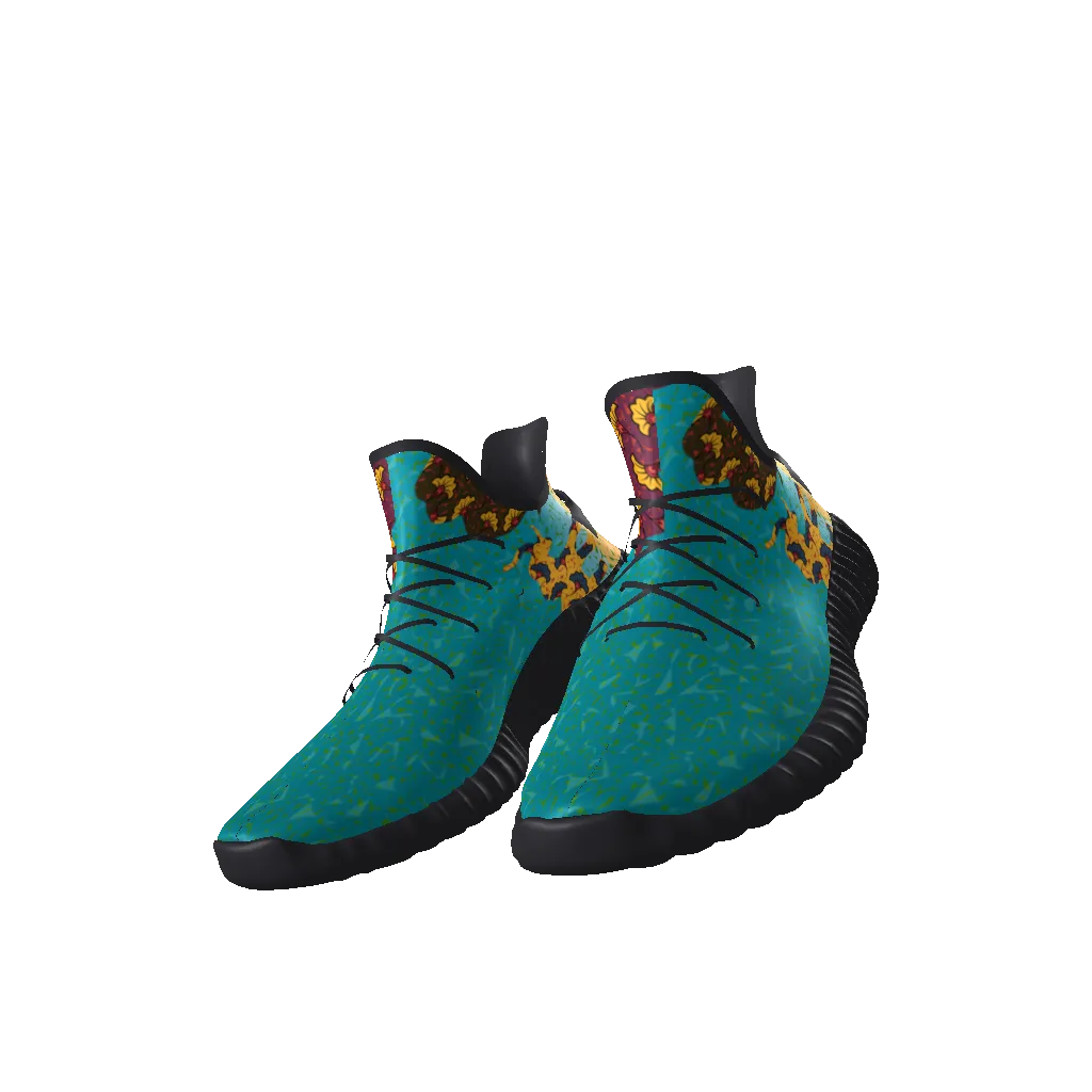 Earth Shakers Sneakers - All-Over Print Lace Up Knit Chunky Sneakers