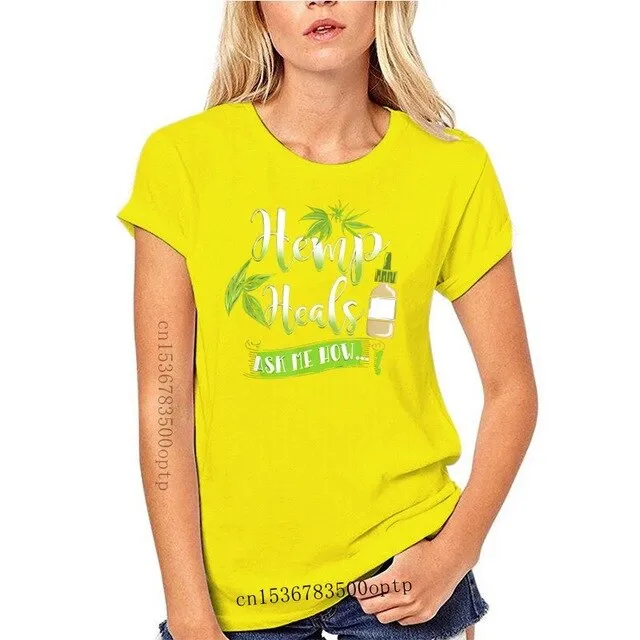 Hemp Heals Cbd Oil T-Shirt Casual Print Fashion Tee Shirt New Fashion Design