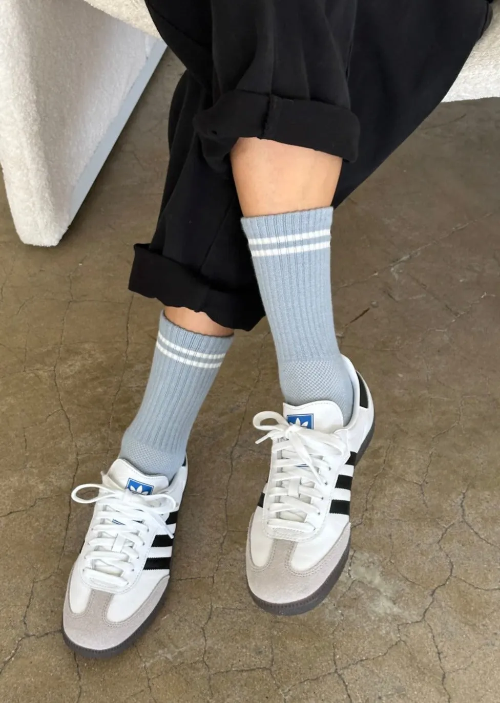 Le Bon Boyfriend Socks Blue Grey