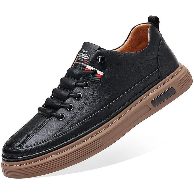 Leather Men's Casual Driving Shoes Non-slip Men Sneakers