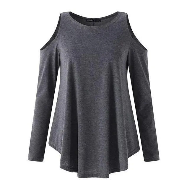 Loose Open Shoulder Shirt