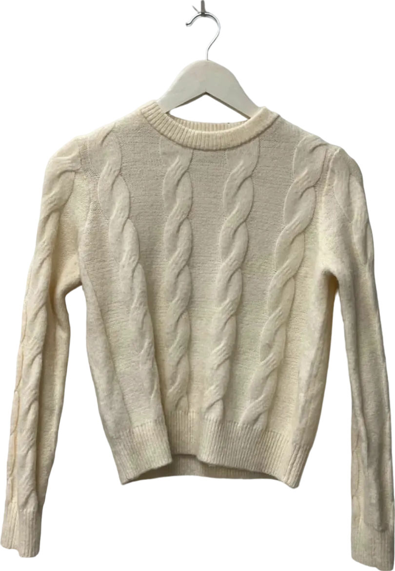 MNG Cream Cable Knit Jumper UK XS