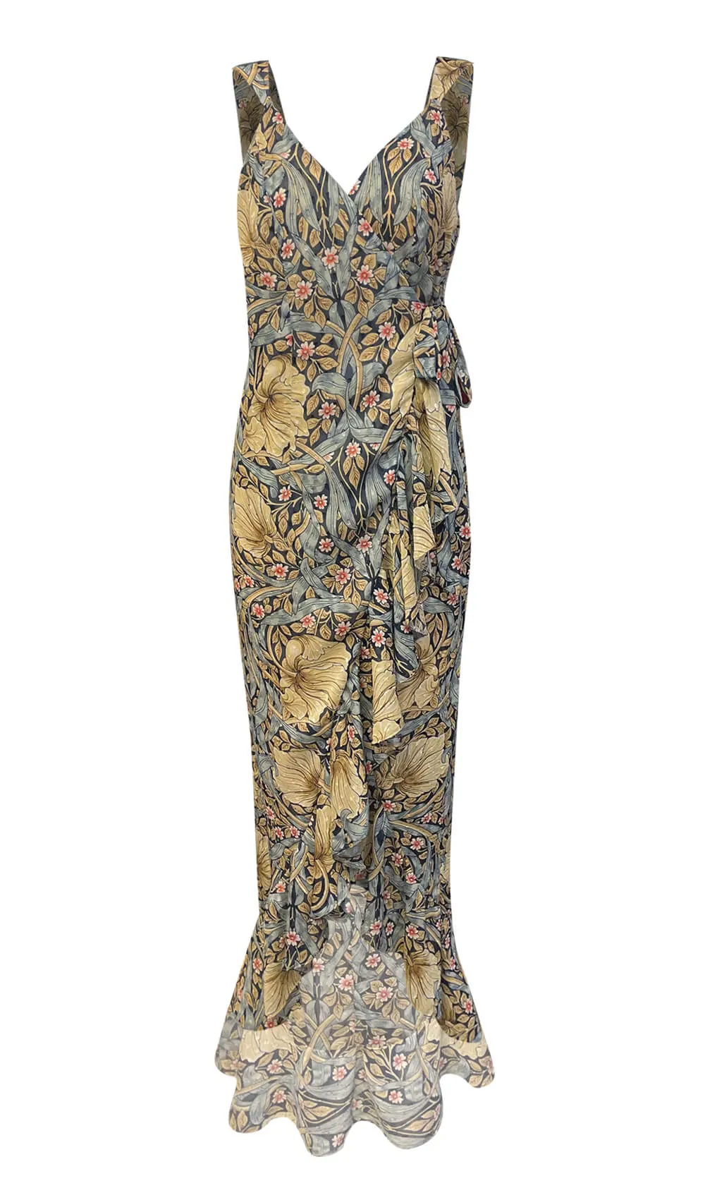 Multi-Colored Floral Print Maxi Dress