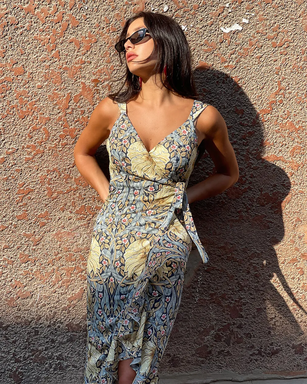 Multi-Colored Floral Print Maxi Dress