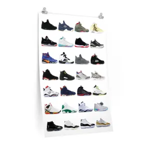 Nike Air Jordans Hall of Fame Poster - Michael Jordan Wall Art