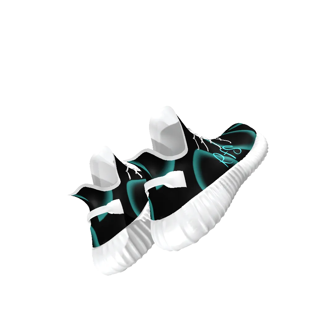 Ocean Blue Bubbles Lace Up Knit Chunky Sneakers