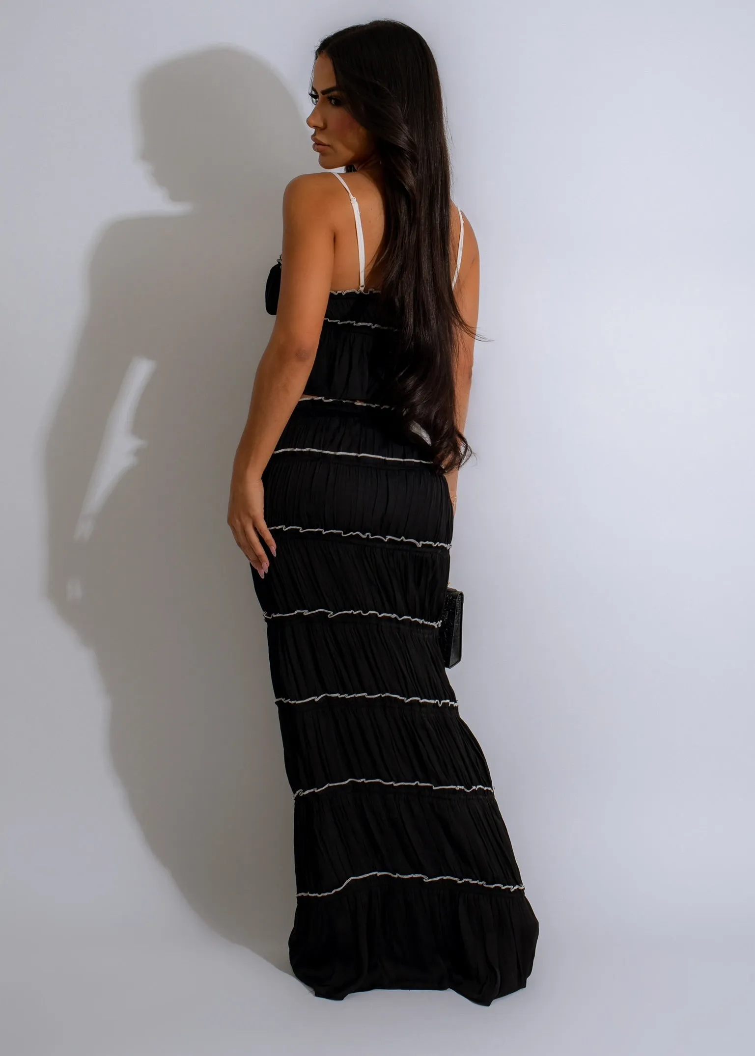 Off Romance Skirt Set Black