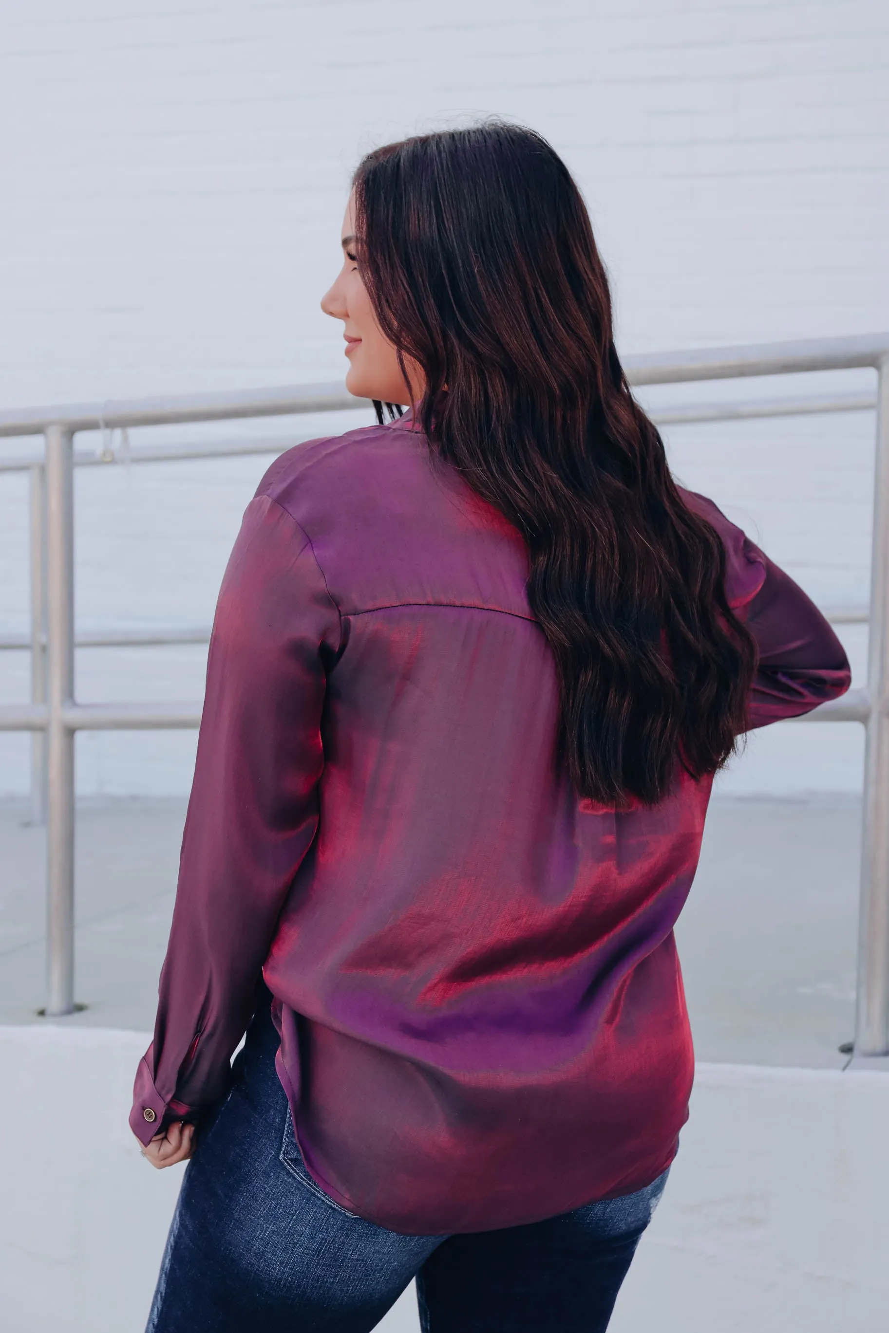 Parke Metallic Blouse - Plum