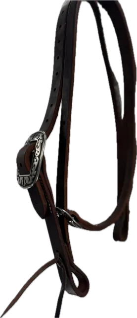 Pro Series 1 5/8" Extra Heavy Harness Slit Ear Headstall with Black Base Hardware