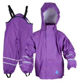 Purple Waterproof Jacket & Dungaree Set
