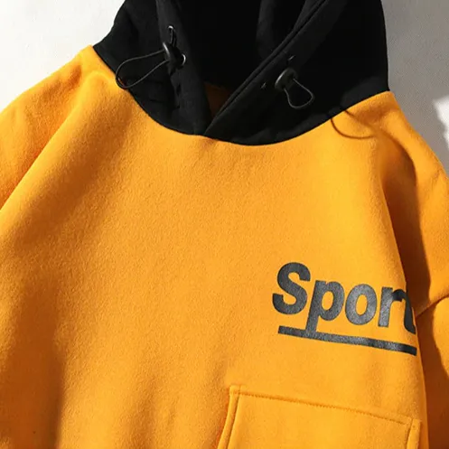 "SPORT" SWEATSHIRT HOODIE À CAPUCHE NOIR - URB1™