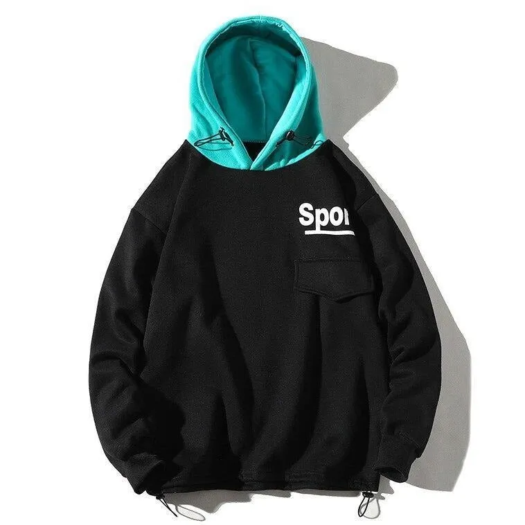 "SPORT" SWEATSHIRT HOODIE À CAPUCHE NOIR - URB1™