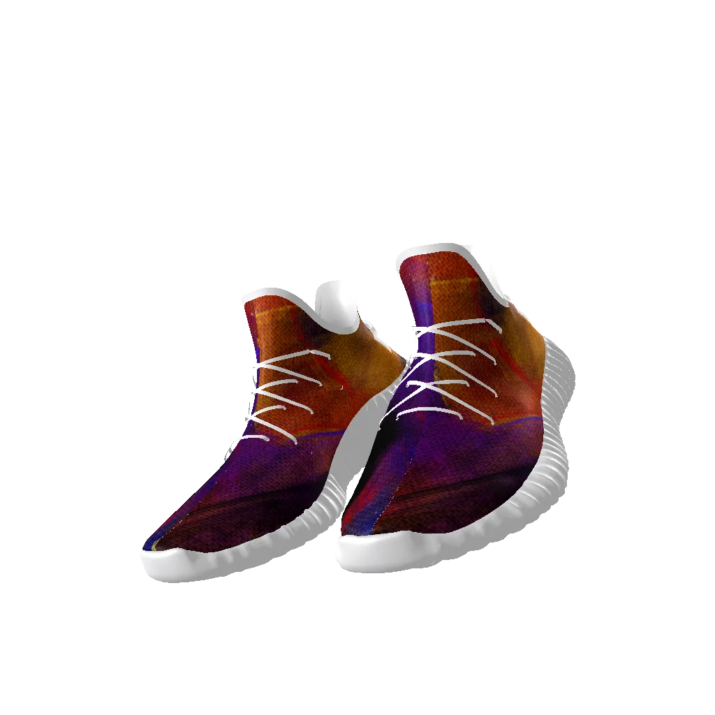 Real Party Sneakers - All-Over Print Lace Up Knit Chunky Sneakers