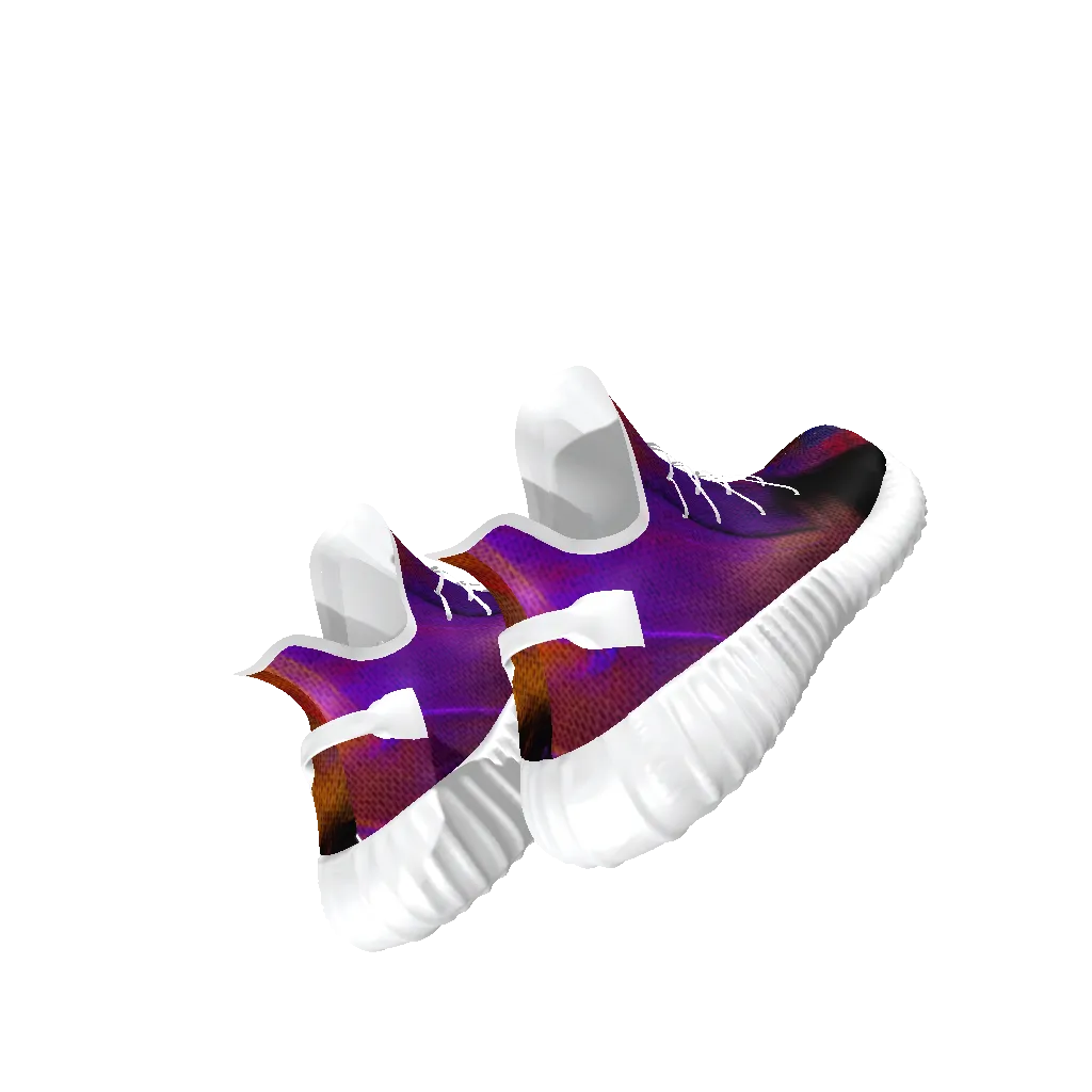 Real Party Sneakers - All-Over Print Lace Up Knit Chunky Sneakers