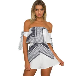 Ruffled Off-Shoulder Romper
