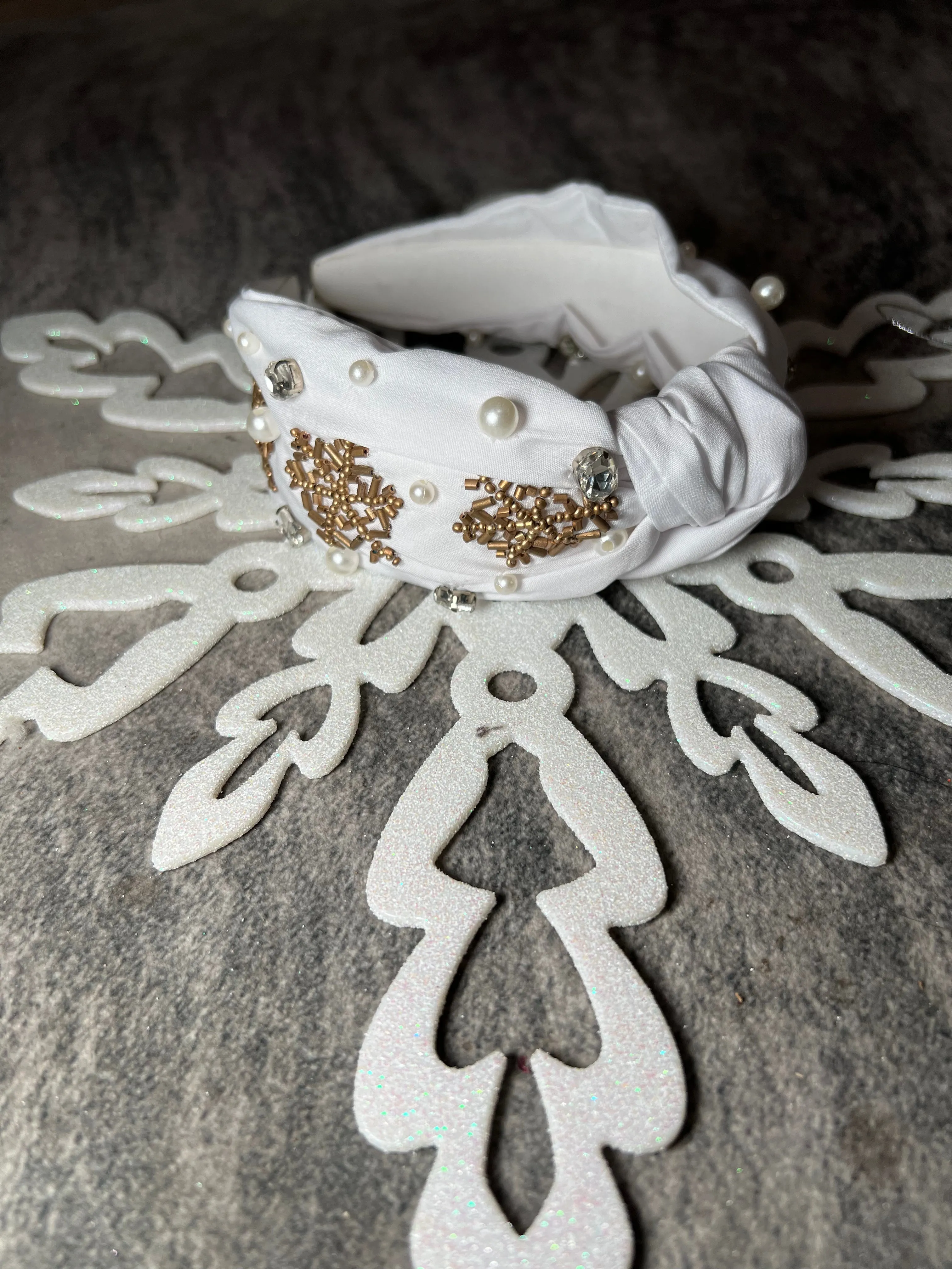 Snowflake Beaded Headband