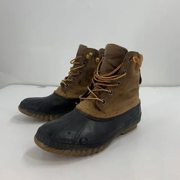 Sorel Men's Cheyanne Lace Rain Waterproof Winter Leather Sole Duck Boot Size 9