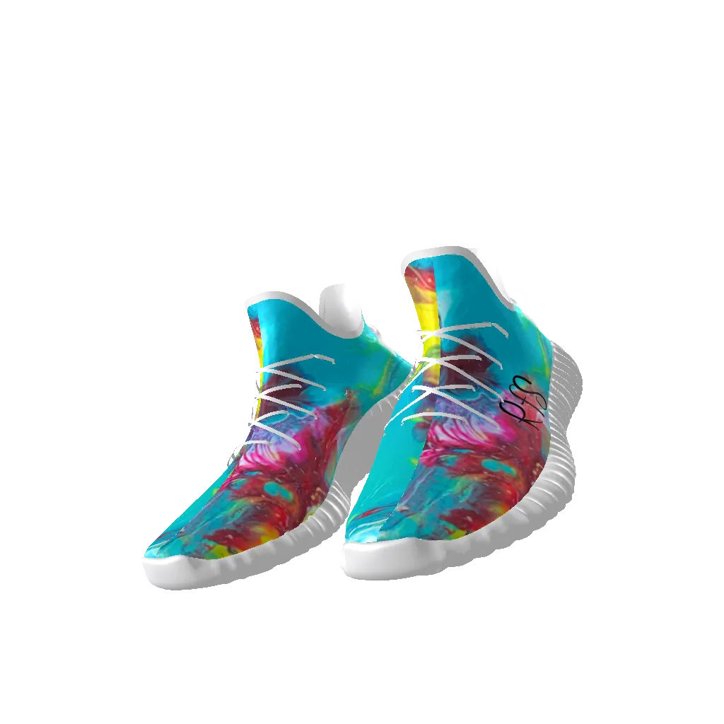 SPLASH Lace Up Knit Chunky Sneakers