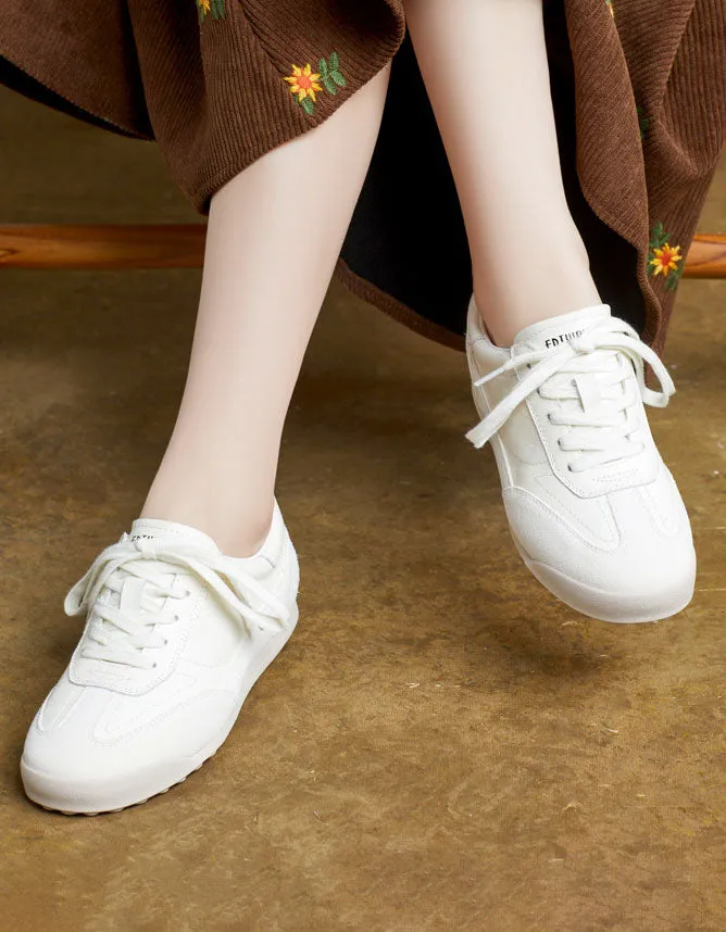 Spring Light Weight Casual Flat White Sneakers