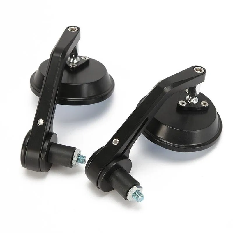 Stylist Side Handle Bar Mirror Round Black