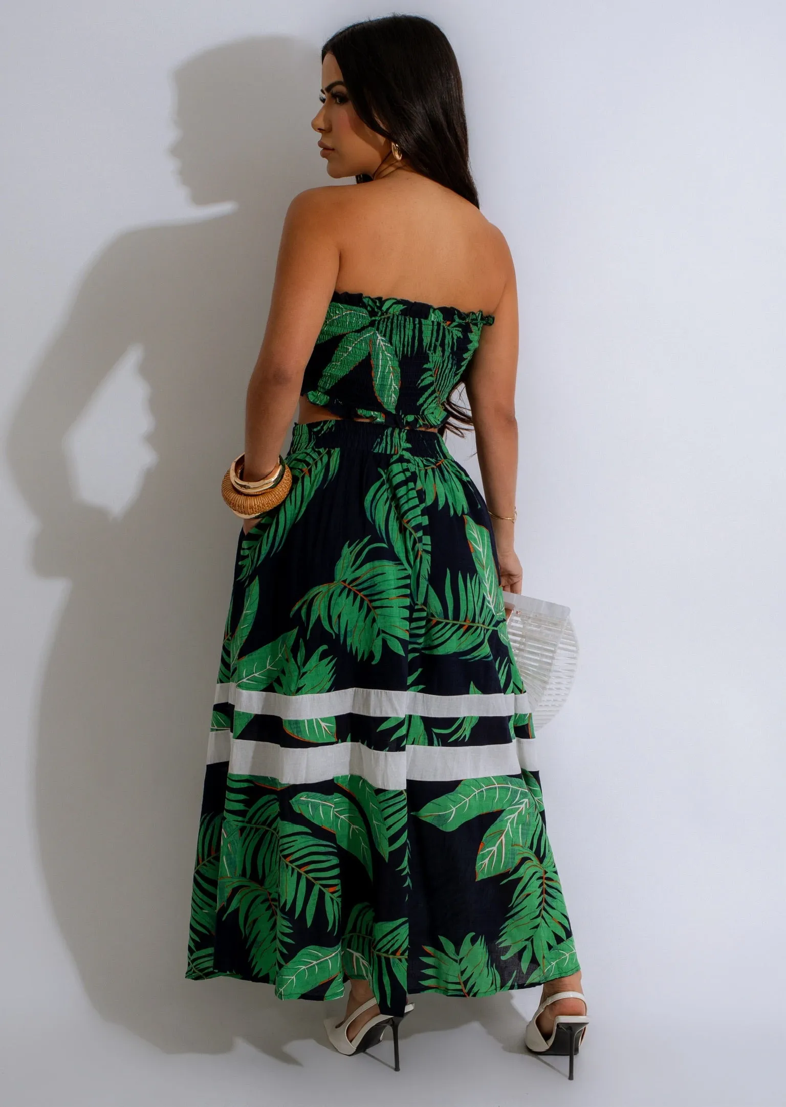 Take It Easy Skirt Set Green