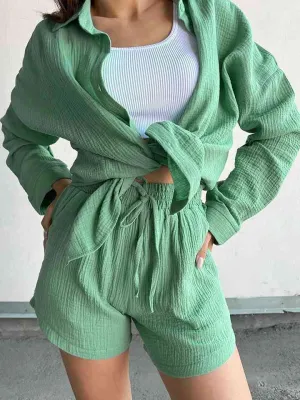 Textured Shorts Set