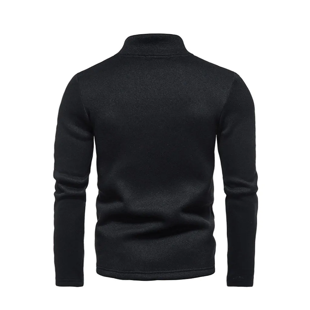 USA FLAG ZIPPER TURTLE NECK SWEATSHIRT