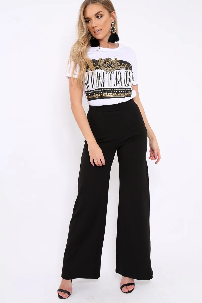 White Vintage Slogan T-shirt - Aaya