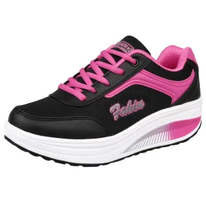 Women Mesh Heightening Soft Bottom Rocking Shoes Sneakers