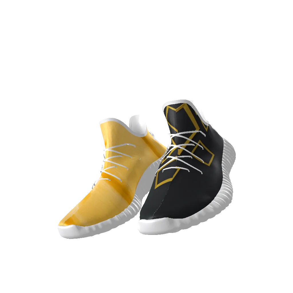 Yellow Box Sneakers - All-Over Print Lace Up Knit Chunky Sneakers