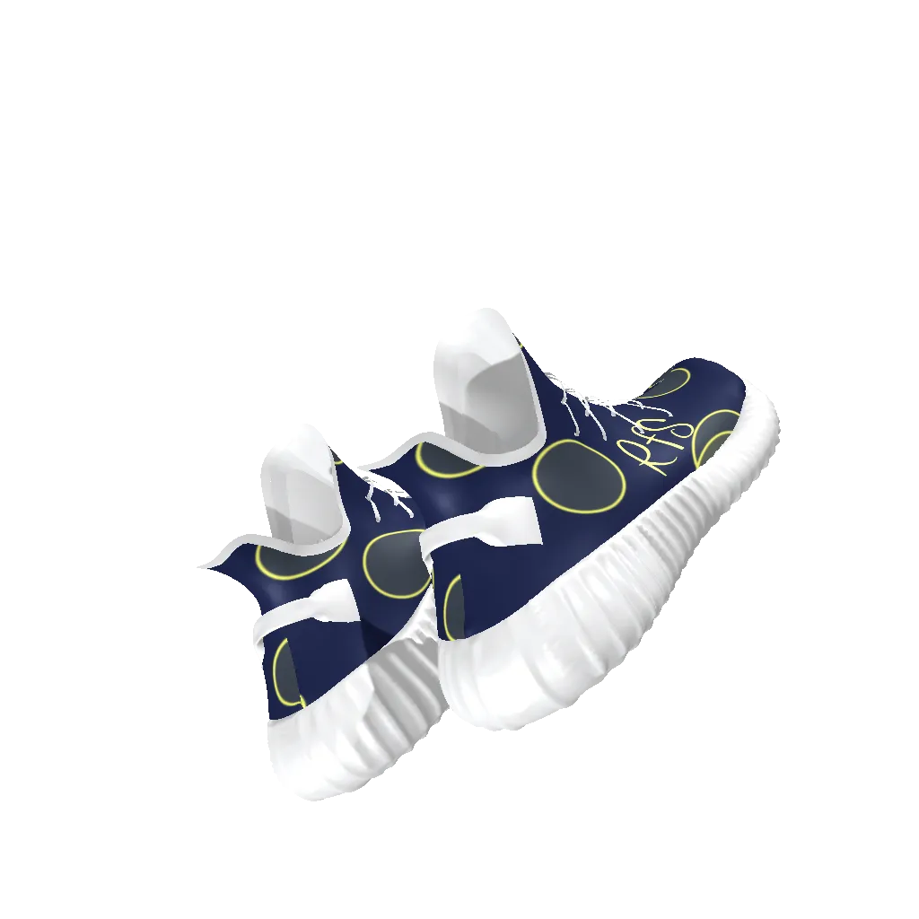 Yellow Bubbles Lace Up Knit Chunky Sneakers - GYMWear