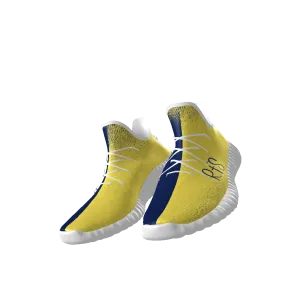 Yellow Burst Lace Up Knit Chunky Sneakers - GYMWear