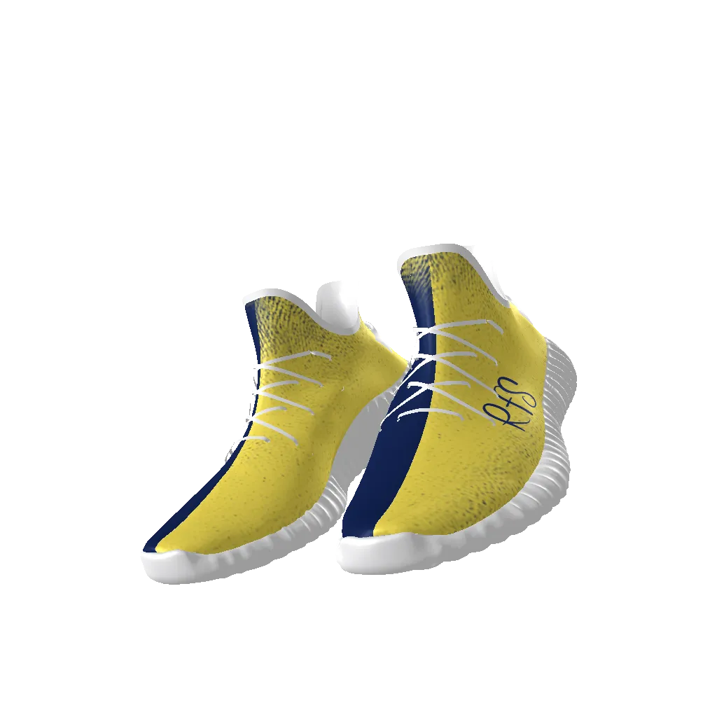 Yellow Burst Lace Up Knit Chunky Sneakers - GYMWear